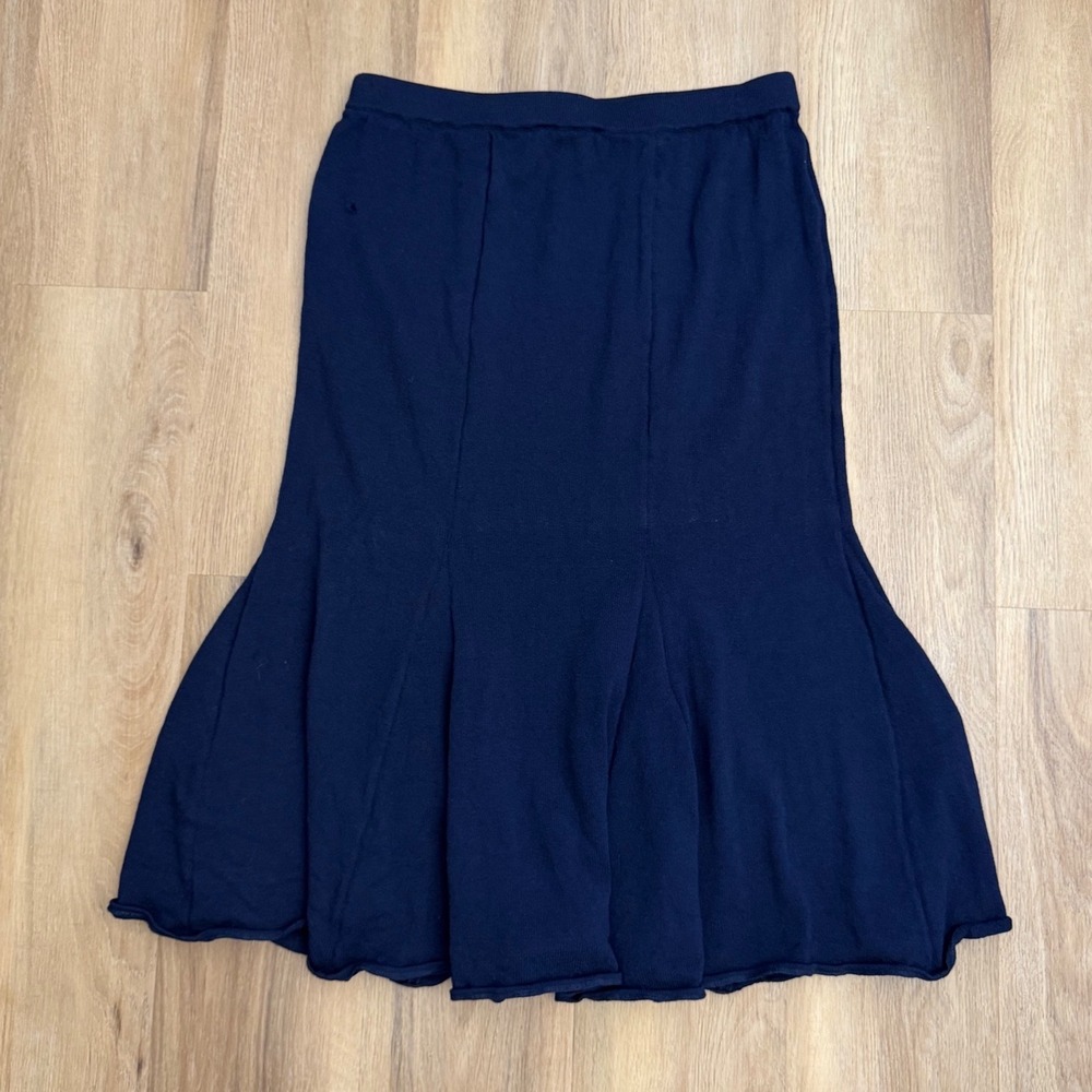 St. John Collection Santana Knit Navy Blue Trumpet Mermaid Skirt 14 career wear - Picture 4 of 7